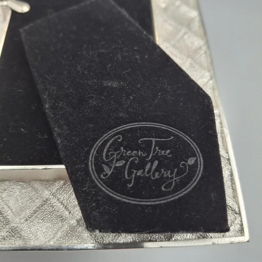 Green Tree Gallery Silver Tone Basketweave Picture Frame 2x3 Mini‎ Tabletop